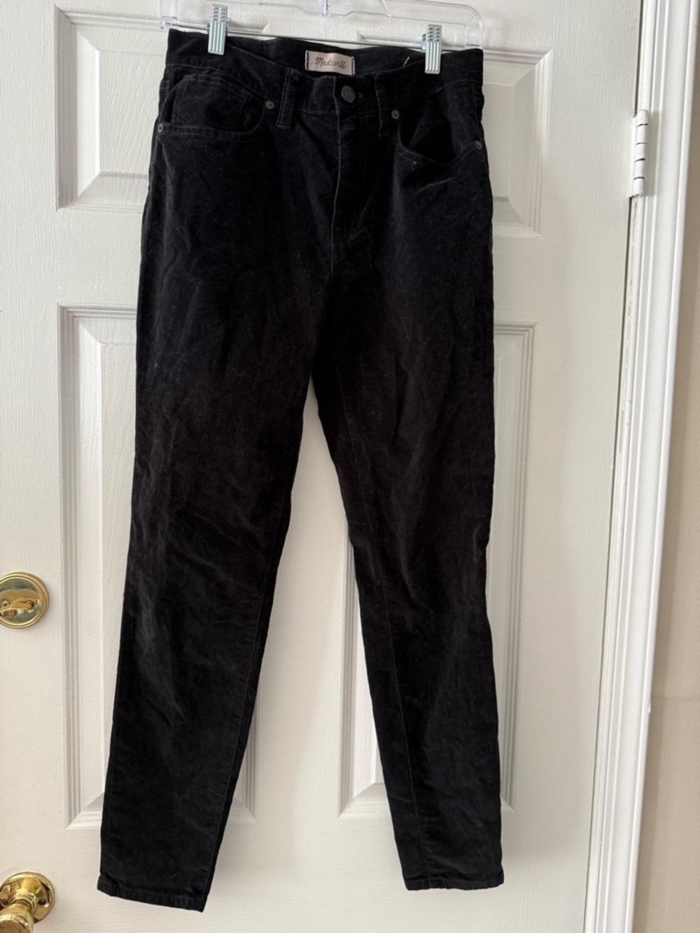 Madewell Black Corduroy Straight-Leg Pants